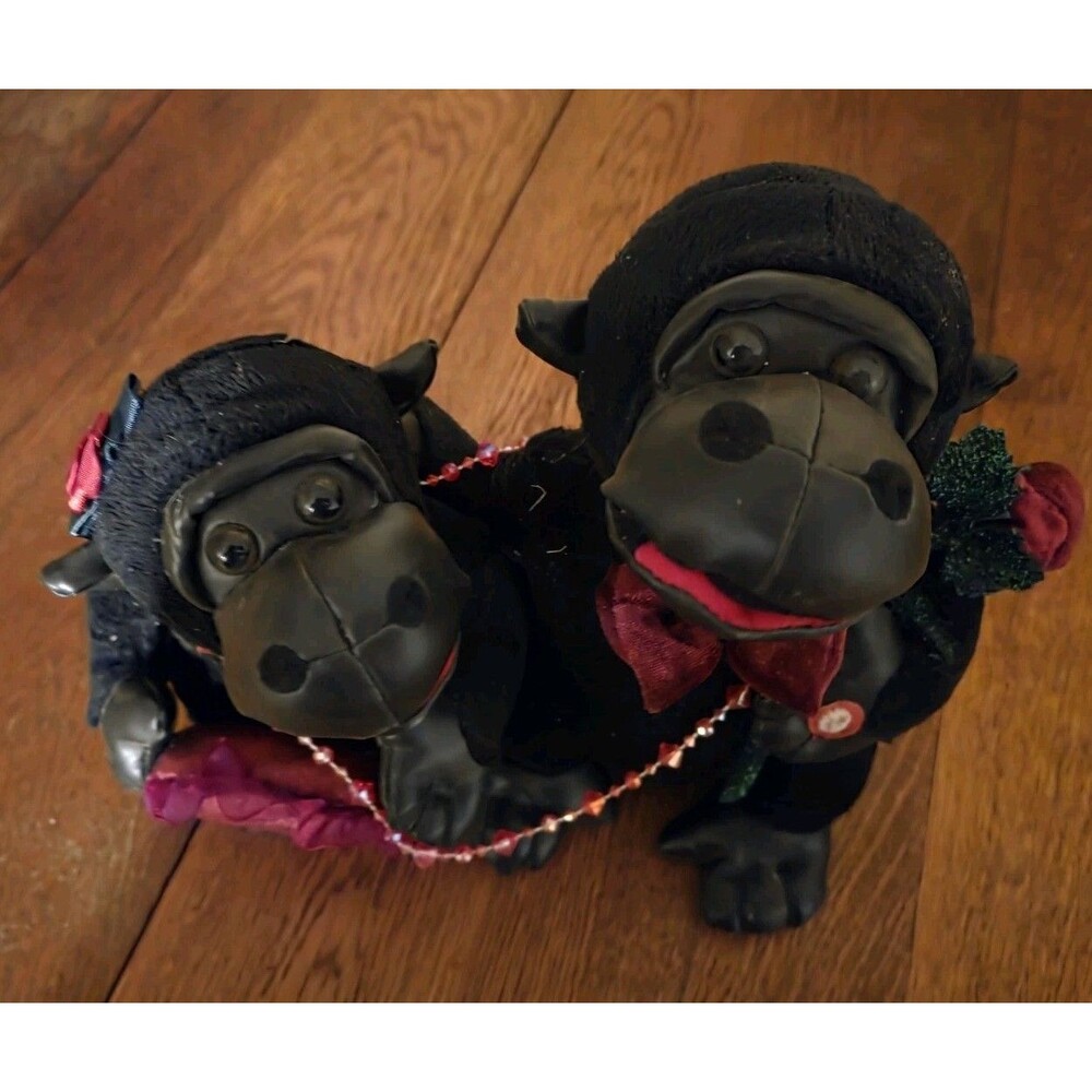 VTG Gorilla Plush Valentine Couple Sings "I Got You Babe" Kids of America Works! - Picture 7 of 7